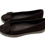 Elle Menno Size 8 Casual Corduroy Bow Flats Fabric Upper Rubber Sole Brown Photo 3