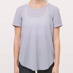 Lululemon Heathered Lavender Grey Purple Open Up Tie Back Short Sleeve Tee Photo 0