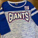 NFL Team Apparel New York Giants Tee Women's Size Large Jeweled 3/4 Sleeves Blue Photo 6