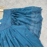 Badgley Mischka American Glamour  Chiffon Top Embellishment Bell Sleeve Boho L Photo 4