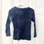 Suzie In The City Navy Blue Tie Dye White Cross Center Design Vtg Y2K Top Medium Photo 7