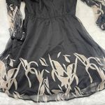 Cupshe Floral Print Chiffon Mini Dress Women's Medium Long Sleeves Black NEW Photo 9