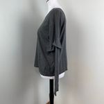 Theory Grey Scoop Neck Arm Ruffle Scoop Neck Sweater Large Photo 4