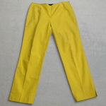 Lafayette 148 Dress Pants Women 2 30 Yellow Career Trousers Slit Hem Side Zipper Photo 0