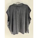 We The Free Free People Keep On Polo Womens Large Washed Black Oversized Boho Grunge Neutral Photo 3