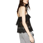 The Kooples Sport Flower Relief Lace Cami Y2K Cropped Tank Floral Detail Photo 1
