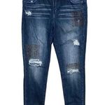 Juicy Couture  Jeans Stretch Studded Rhinestones Distressed Ripped Womens 6 Photo 0