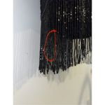 Women’s Vintage Silk Beaded Fringe Flapper Gown Dress size 6 Black Photo 4