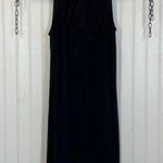 Theory Fantasy Coletti Ruffle Front Sleeveless Black Midi Dress Size S Photo 0