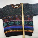 Vtg 90s M Medium Sweater Cotton Knit Boxy Boho Cottagecore Grunge USA Grannycore Black Photo 7
