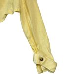 Free People Bennie Crop Blazer 100% Linen Butter Yellow Ruffle size XS Photo 2