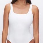 Good American NEW Modern Tank Squareneck Bodysuit White Sz Small 4-6 Minimalist Photo 0