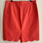 J.Crew J. By  Coral/Salmon Solid Pencil Skirt with Scalloped Hem, Size 4 Photo 8