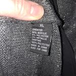 AB Studio  Gray Knit Sweater with Back Sheer Bottom Trim Size‎ XL Photo 4