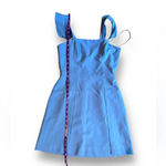 French Connection Whisper Ruffled Strap Dress Periwinkle Size 2 Paradiso Blue Photo 4