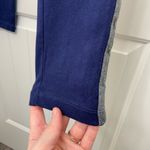 Per Se EUC  Sport women’s navy blue‎ gray stripe stretch cotton leggings large Photo 2