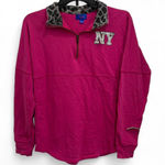 City Streets Y2K Pink Quarter Zip Up Leopard Photo 0