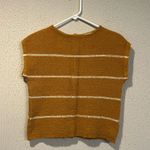 Madewell  Mustard striped Boatneck Button Back 100% cotton sweater size small Photo 4