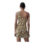 ZARA  Floral One Shoulder Ruched Mini‎ Dress Black Yellow Women Size Medium NWT Photo 10