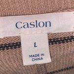 Caslon  brown striped loose fit short sleeve sweater Photo 6