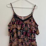 Xhilaration Short Sleeve Cold Shoulder Dress Black Pink Geometric Boho Mini XXL Photo 4