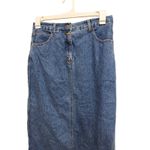 Faded Glory Vintage  Y2K Blue Denim Maxi Skirt Size 12 Back Slit Pockets Photo 1