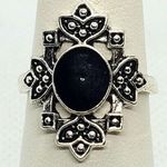 Silver & Black Tribal Style Ring Photo 0