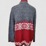 Venezia Jeans Nordic fair isle red gray knit cardigan size 18/20 Photo 3