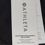 Athleta  NWT Women’s XXS Black Salutation Stash Pocket II Rib 7/8 Tight Leggings Photo 7