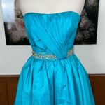 Mori Lee Pretty Vibrant Blue Taffeta Prom Dress! Photo 2