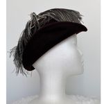 American Vintage Vintage 50-60's Bellini Originals Black cocktail tilt Hat Silver Feather Accent Photo 7