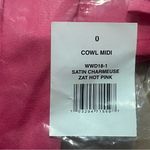 We Wore What  Cowl Neck Satin Midi Dress Charmeuse Hot Pink Size 0 Photo 5