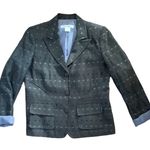 Rafael wool blend blazer womens size 6 small grey polka dot purple Gray Photo 0