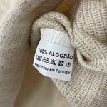 SMF New  Metallic Hooded Top Abstract Knit Short Sleeve Pullover Cream Gold Photo 18