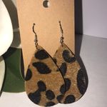 Boutique Faux Leather Cheetah Print Earrings Photo 0