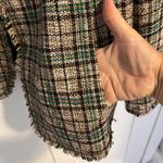Ellen Tracy  Silk Jacket Blazer Raw Edge Plaid Checked Size 16 Photo 2