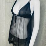 malene birger sheer tank top beaded silk strappy tie tank top 34 shirt lingerie Black Size M Photo 7