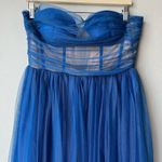 Sau Lee Dress Bella Tulle Strapless Maxi Gown Blue Size 8 Photo 2