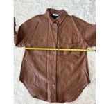 En;semble Faux Leather Shirt Jacket Button Down Oversized Brown Shacket Medium Photo 3