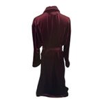 Jasmine Vintage Burgundy Velvet Robe Sz Large Floral Long Boho Loungewear Cigar Bar Photo 2