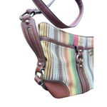 Etienne Aigner Vintage  Women's Multicolor Striped Print Crossbody Purse Bag Photo 7