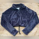 Urban Outfitters  Women’s‎ Small Dk Gray Poly Fleece Adjustable Hem Crop Pullover Photo 2