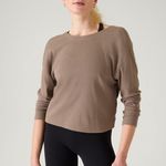 Athleta S Presence Twist Sweatshirt Pyrite Small Photo 0