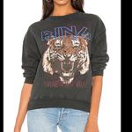 ANINE BING Tiger Sweatshirt Pullover Vintage Washed Black Size XS Photo 2
