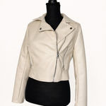 Cream faux leather moto jacket  Photo 0
