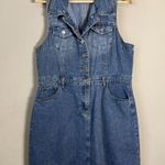 Joie  Sleeveless Collared Button Up Denim Mini Dress Women's XL Blue Jean Country Photo 3