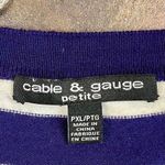 Cable & Gauge  Petite Striped Nautical Full Zip Cardigan Jacket PXL Photo 7