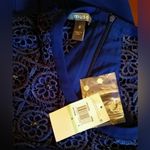 Cobalt Blue Beaded Cutout Neckline Cocktail Shift Dress by Muse from ModCloth Size 8 Photo 5