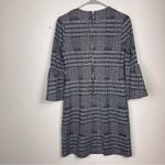Calvin Klein  Black White Houndstooth Plaid Bell Sleeve Sheath Dress Size‎ 4 Photo 4