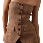 Favorite‎ Daughter Phoebe Bustier Strapless Houndstooth 14 Brown Photo 3